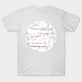 It's all Greek to me PATTERN # Red On White * ΙΤ'Σ ΑΛΛ ΓΡΕΕΚ ΤΟ ΜΕ cirlce T-Shirt